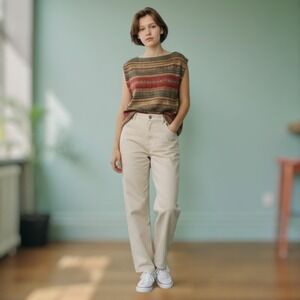 Lauren Ralph Lauren Petite Striped Linen Cotton Sweater Vest Top PL